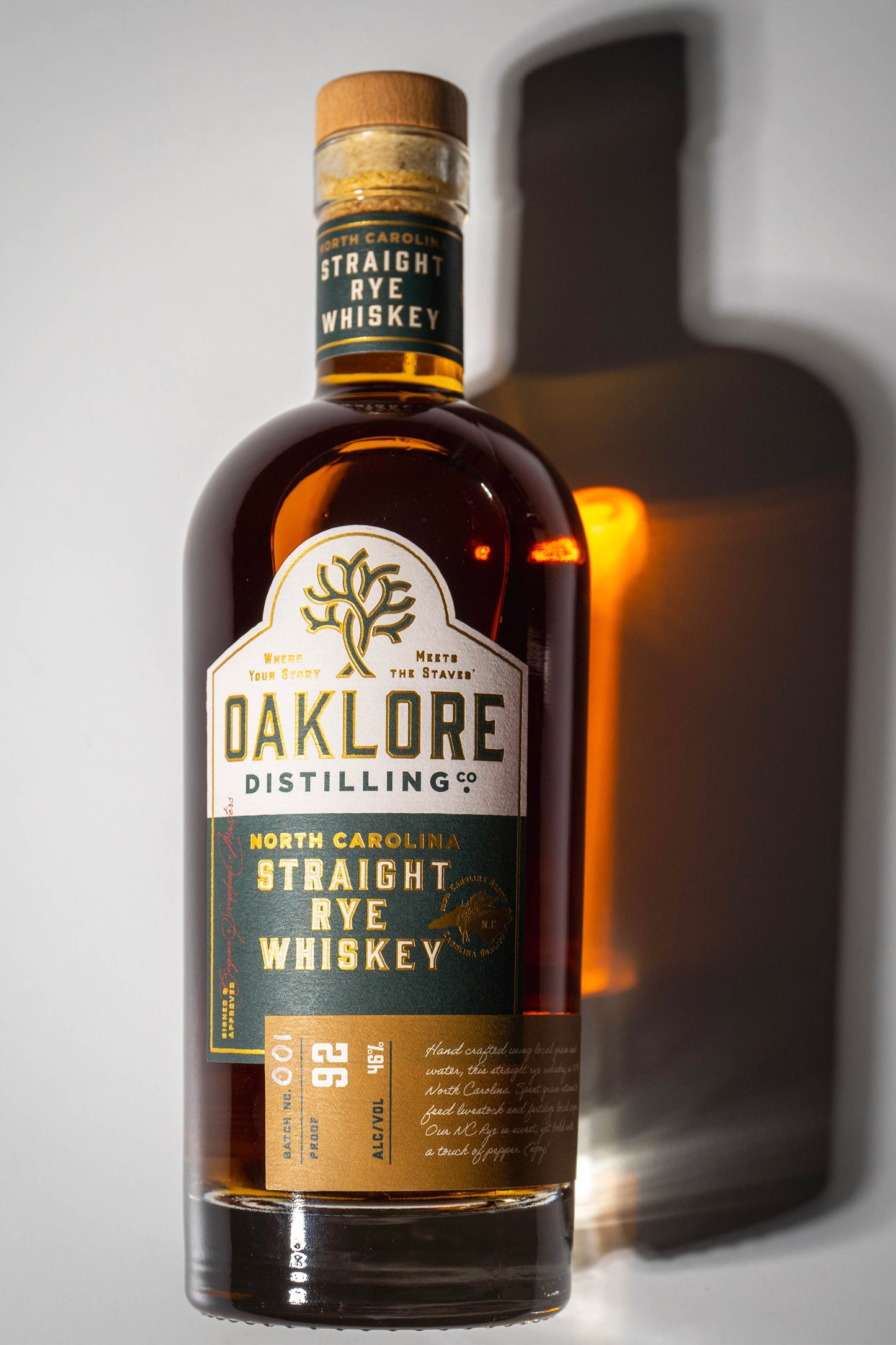Oaklore Distilling Co. Straight Rye Whiskey bottle